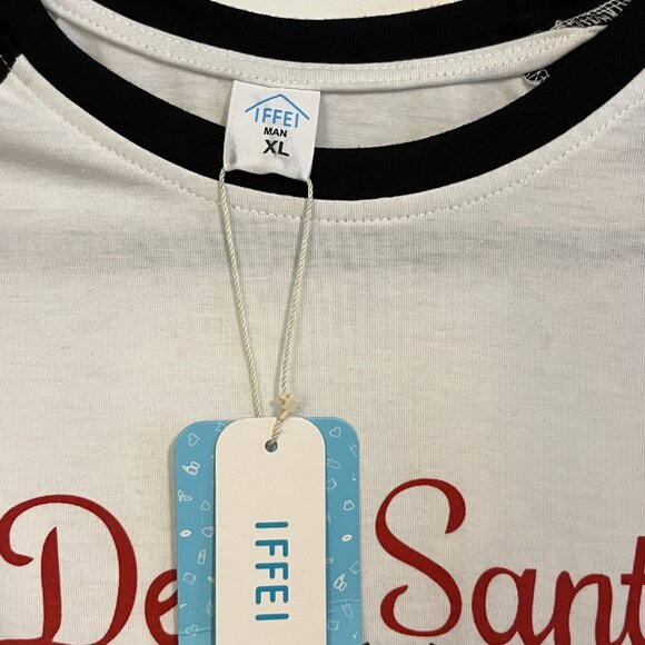 Christmas Dear Santa White Black Red Holiday Long Sleeve T-Shirt Mens:  2XL - Picture 5 of 7